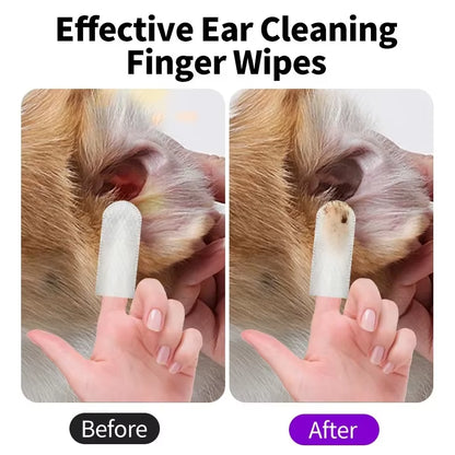 50 PCS Pet Cleaning Products Ear Cleaning Wipes Ear Care Fingertips Ear Mite Removal Cat and Dog Ear Cleaning Pet Products